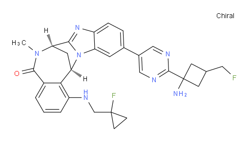 (7R,14R)-11-[2-[1-amino-3-(fluoromethyl)cyclobutyl]pyrimidin-5-yl]-1-[[(1-fluoro-cyclopropyl)methyl]amino]-6,7-dihydro-6-methyl-7,14-Methanobenzimidazo[1,2-b][2,5]benzodiazocin-5(14H)--one