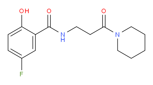 5-fluoro-2-hydroxy-N-(3-oxo-3-(piperidin-1-yl)propyl)benzamide