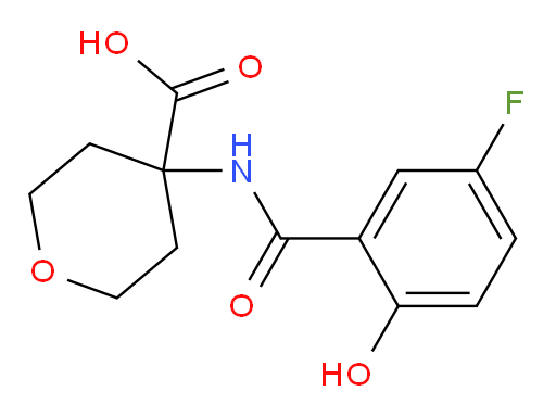 4-(5-fluoro-2-hydroxybenzamido)tetrahydro-2H-pyran-4-carboxylic acid