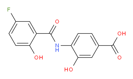 4-(5-fluoro-2-hydroxybenzamido)-3-hydroxybenzoic acid