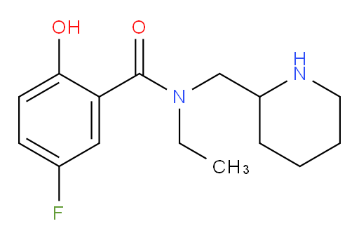 N-ethyl-5-fluoro-2-hydroxy-N-(piperidin-2-ylmethyl)benzamide