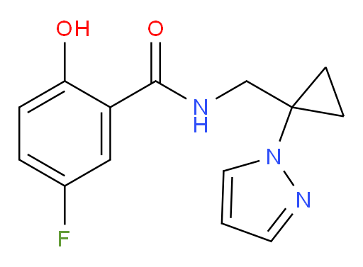 N-((1-(1H-pyrazol-1-yl)cyclopropyl)methyl)-5-fluoro-2-hydroxybenzamide