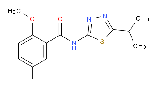 5-fluoro-N-(5-isopropyl-1,3,4-thiadiazol-2-yl)-2-methoxybenzamide