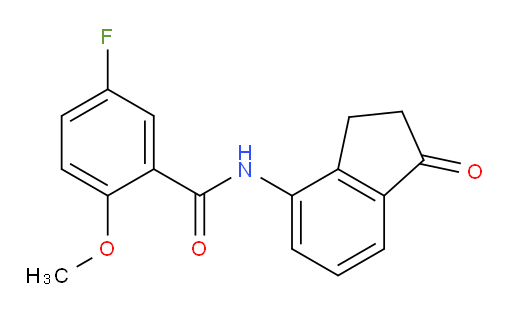 5-fluoro-2-methoxy-N-(1-oxo-2,3-dihydro-1H-inden-4-yl)benzamide
