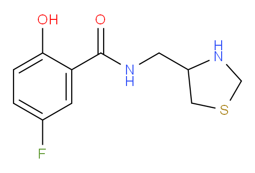 5-fluoro-2-hydroxy-N-(thiazolidin-4-ylmethyl)benzamide