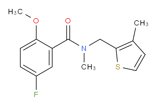 5-fluoro-2-methoxy-N-methyl-N-((3-methylthiophen-2-yl)methyl)benzamide