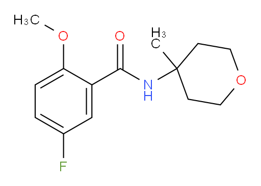 5-fluoro-2-methoxy-N-(4-methyltetrahydro-2H-pyran-4-yl)benzamide