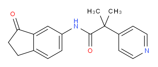 2-methyl-N-(3-oxo-2,3-dihydro-1H-inden-5-yl)-2-(pyridin-4-yl)propanamide