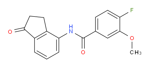 4-fluoro-3-methoxy-N-(1-oxo-2,3-dihydro-1H-inden-4-yl)benzamide