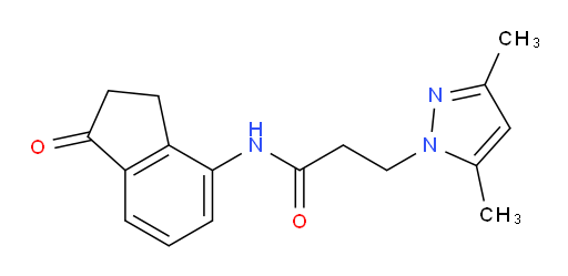 3-(3,5-dimethyl-1H-pyrazol-1-yl)-N-(1-oxo-2,3-dihydro-1H-inden-4-yl)propanamide