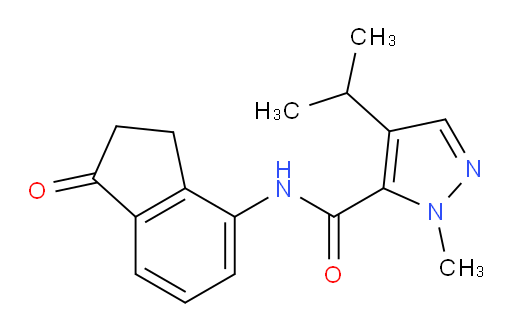 4-isopropyl-1-methyl-N-(1-oxo-2,3-dihydro-1H-inden-4-yl)-1H-pyrazole-5-carboxamide