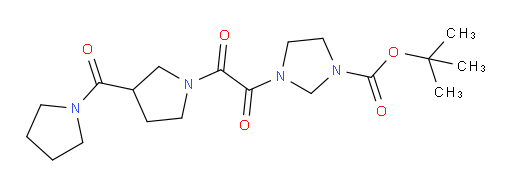 tert-butyl 3-(2-oxo-2-(3-(pyrrolidine-1-carbonyl)pyrrolidin-1-yl)acetyl)imidazolidine-1-carboxylate