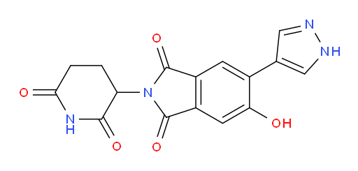 2-(2,6-dioxopiperidin-3-yl)-5-hydroxy-6-(1H-pyrazol-4-yl)isoindoline-1,3-dione