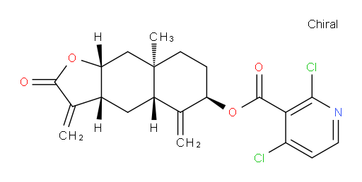(3aR,4aR,6R,8aR,9aR)-8a-methyl-3,5-dimethylene-2-oxododecahydronaphtho[2,3-b]furan-6-yl 2,4-dichloronicotinate