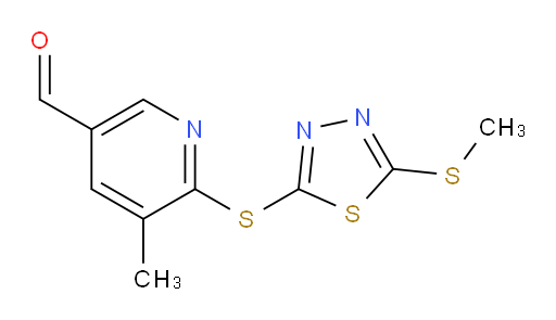 5-methyl-6-((5-(methylthio)-1,3,4-thiadiazol-2-yl)thio)nicotinaldehyde