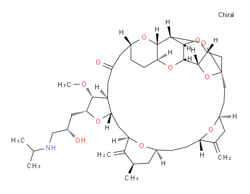 11,15:18,21:24,28-Triepoxy-7,9-ethano-12,15-methano-9H,15H-furo[3,2-i]furo[2′,3′:5,6]pyrano[4,3-b][1,4]dioxacyclopentacosin-5(4H)-one, hexacosahydro-2-[(2S)-2-hydroxy-3-[(1-methylethyl)amino]propyl]-3-methoxy-26-methyl-20,27-bis(methylene)-, (2R,3R,3aS,7R,8aS,9S,10aR,11S,12R,13aR,13bS,15S,18S,21S,24S,26R,28R,29aS)- (9CI)