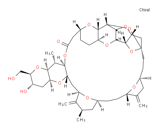 D-gluco-L-talo-L-ido-D-galacto-D-allo-14-Heptatriacontulo-14,11-furanosonic acid, 3,7:6,10:8,14:9,12:17,20:23,27:29,33:32,36-octaanhydro-2,4,5,13,15,16,18,19,21,22,24,25,26,28,31,34-hexadecadeoxy-25,31-dimethyl-19,26-bis(methylene)-, 1,30-lactone, (14S)- (9CI)