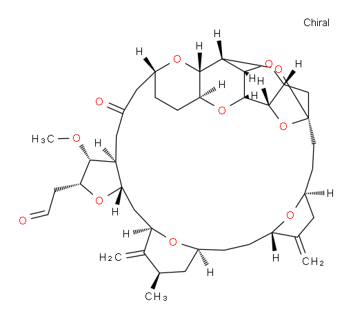 11,15:18,21:24,28-Triepoxy-7,9-ethano-12,15-methano-9H,15H-furo[3,2-i]furo[2′,3′:5,6]pyrano[4,3-b][1,4]dioxacyclopentacosin-2-acetaldehyde, octacosahydro-3-methoxy-26-methyl-20,27-bis(methylene)-5-oxo-, (2R,3R,3aS,7R,8aS,9S,10aR,11S,12R,13aR,13bS,15S,18S,21S,24S,26R,28R,29aS)- (9CI)