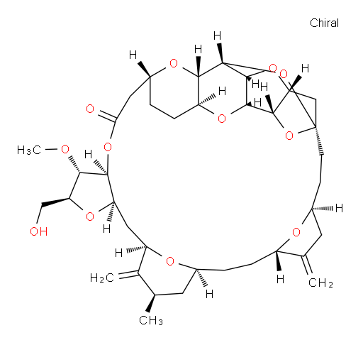 L-glycero-L-ido-L-ido-D-galacto-D-allo-14-Tritriacontulo-14,11-furanosonic acid, 3,7:6,10:8,14:9,12:17,20:23,27:29,32-heptaanhydro-2,4,5,13,15,16,18,19,21,22,24,25,26,28-tetradecadeoxy-25-methyl-31-O-methyl-19,26-bis(methylene)-, 1,30-lactone, (14S)- (9CI)