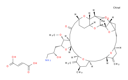11,15:18,21:24,28-Triepoxy-7,9-ethano-12,15-methano-9H,15H-furo[3,2-i]furo[2′,3′:5,6]pyrano[4,3-b][1,4]dioxacyclopentacosin-5(4H)-one, 2-[(2S)-3-amino-2-hydroxypropyl]hexacosahydro-3-methoxy-26-methyl-20,27-bis(methylene)-, (2R,3R,3aS,7R,8aS,9S,10aR,11S,12R,13aR,13bS,15S,18S,21S,24S,26R,28R,29aS)-, (2E)-2-butenedioate (1:1) (ACI)