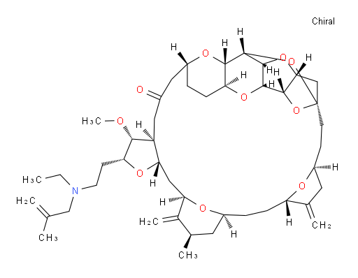 (2R,3R,3aS,7R,8aS,9S,10aR,11S,12R,13aR,13bS,15S,18S,21S,24S,26R,28R,29aS)-2-[2-[Ethyl(2-methyl-2-propen-1-yl)amino]ethyl]hexacosahydro-3-methoxy-26-methyl-20,27-bis(methylene)-11,15:18,21:24,28-triepoxy-7,9-ethano-12,15-methano-9H,15H-furo[3,2-i]furo[2′,3′:5,6]pyrano[4,3-b][1,4]dioxacyclopentacosin-5(4H)-one (ACI)