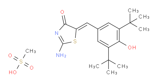 4(5H)-Thiazolone, 2-amino-5-[[3,5-bis(1,1-dimethylethyl)-4-hydroxyphenyl]methylene]-, (5Z)-, methanesulfonate (1:1) (ACI)