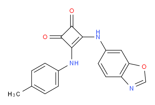 3-Cyclobutene-1,2-dione, 3-(6-benzoxazolylamino)-4-[(4-methylphenyl)amino]- (ACI)