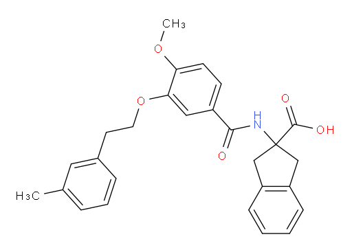 2,3-Dihydro-2-[[4-methoxy-3-[2-(3-methylphenyl)ethoxy]benzoyl]amino]-1H-indene-2-carboxylic acid (ACI)