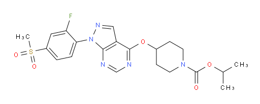 1-Methylethyl 4-[[1-[2-fluoro-4-(methylsulfonyl)phenyl]-1H-pyrazolo[3,4-d]pyrimidin-4-yl]oxy]-1-piperidinecarboxylate (ACI)