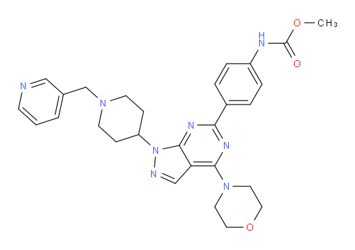 Methyl N-[4-[4-(4-morpholinyl)-1-[1-(3-pyridinylmethyl)-4-piperidinyl]-1H-pyrazolo[3,4-d]pyrimidin-6-yl]phenyl]carbamate (ACI)