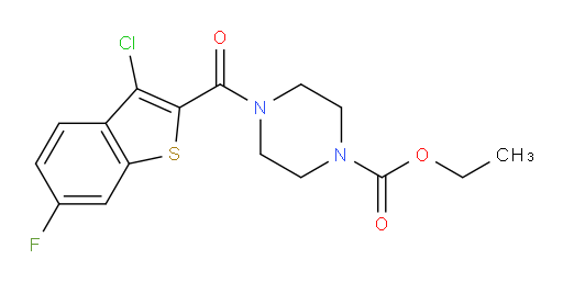 Ethyl 4-[(3-chloro-6-fluorobenzo[b]thien-2-yl)carbonyl]-1-piperazinecarboxylate (ACI)