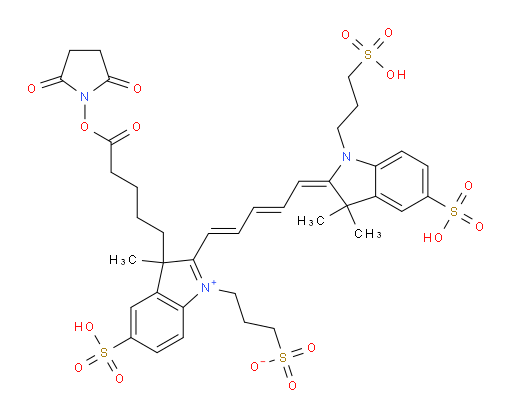 2-[5-[1,3-Dihydro-3,3-dimethyl-5-sulfo-1-(3-sulfopropyl)-2H-indol-2-ylidene]-1,3-pentadien-1-yl]-3-[5-[(2,5-dioxo-1-pyrrolidinyl)oxy]-5-oxopentyl]-3-methyl-5-sulfo-1-(3-sulfopropyl)-3H-indolium inner salt (ACI)