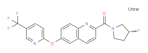 [(3R)-3-Fluoro-1-pyrrolidinyl][6-[[5-(trifluoromethyl)-2-pyridinyl]oxy]-2-quinolinyl]methanone (ACI)