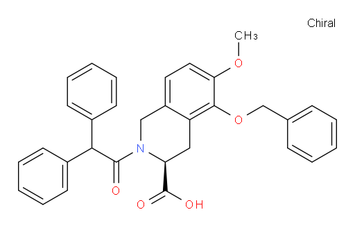 (3S)-2-(2,2-Diphenylacetyl)-1,2,3,4-tetrahydro-6-methoxy-5-(phenylmethoxy)-3-isoquinolinecarboxylic acid (ACI)