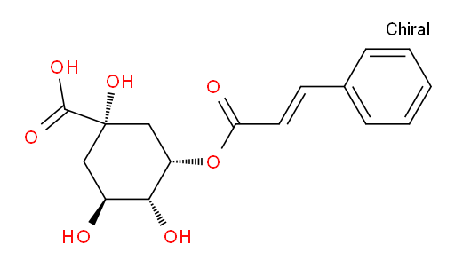 Cyclohexanecarboxylic acid, 1,3,4-trihydroxy-5-[(1-oxo-3-phenyl-2-propenyl)oxy]-, [1S-[1α,3β,4α,5α(E)]]- (9CI)