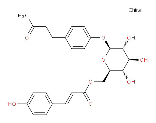 4-[4-[[6-O-[3-(4-Hydroxyphenyl)-1-oxo-2-propen-1-yl]-β-D-glucopyranosyl]oxy]phenyl]-2-butanone (ACI)