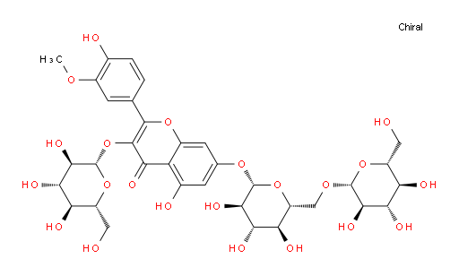 7-[(6-O-β-D-Glucopyranosyl-β-D-glucopyranosyl)oxy]-3-(β-D-glucopyranosyloxy)-5-hydroxy-2-(4-hydroxy-3-methoxyphenyl)-4H-1-benzopyran-4-one (ACI)