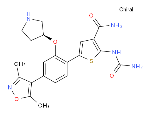 2-[(Aminocarbonyl)amino]-5-[4-(3,5-dimethyl-4-isoxazolyl)-2-[(3S)-3-pyrrolidinyloxy]phenyl]-3-thiophenecarboxamide (ACI)