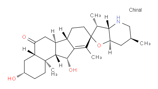 (2′R,3S,3′R,3′aS,4aS,6′S,6aS,6bS,7′aR,11R,11aS,11bR)-1,2,3,3′a,4,4′,4a,5′,6′,6a,6b,7,7′,7′a,8,11,11a,11b-Octadecahydro-3,11-dihydroxy-3′,6′,10,11b-tetramethylspiro[9H-benzo[a]fluorene-9,2′(3′H)-furo[3,2-b]pyridin]-5(6H)-one (ACI)