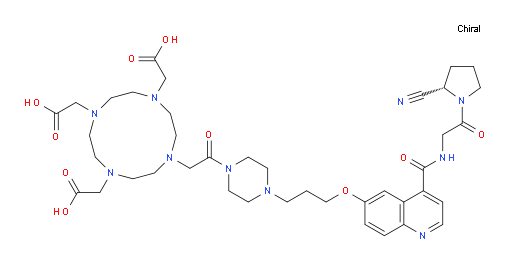 1,4,7,10-Tetraazacyclododecane-1,4,7-triacetic acid, 10-[2-[4-[3-[[4-[[[2-[(2S)-2-cyano-1-pyrrolidinyl]-2-oxoethyl]amino]carbonyl]-6-quinolinyl]oxy]propyl]-1-piperazinyl]-2-oxoethyl]- (ACI)