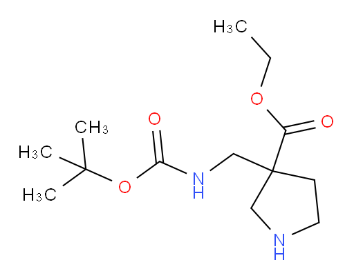 ethyl 3-({[(tert-butoxy)carbonyl]amino}methyl)pyrrolidine-3-carboxylate