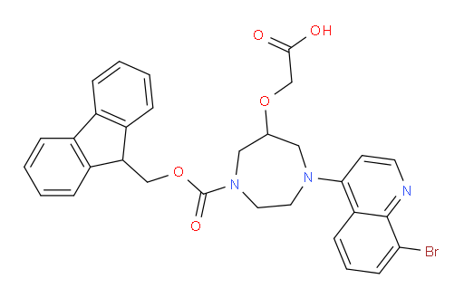 2-{[1-(8-bromoquinolin-4-yl)-4-{[(9H-fluoren-9-yl)methoxy]carbonyl}-1,4-diazepan-6-yl]oxy}acetic acid