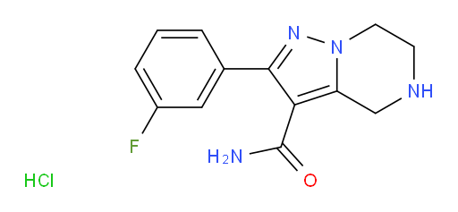 2-(3-fluorophenyl)-4H,5H,6H,7H-pyrazolo[1,5-a]pyrazine-3-carboxamide hydrochloride