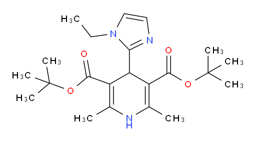 3,5-di-tert-butyl 4-(1-ethyl-1H-imidazol-2-yl)-2,6-dimethyl-1,4-dihydropyridine-3,5-dicarboxylate