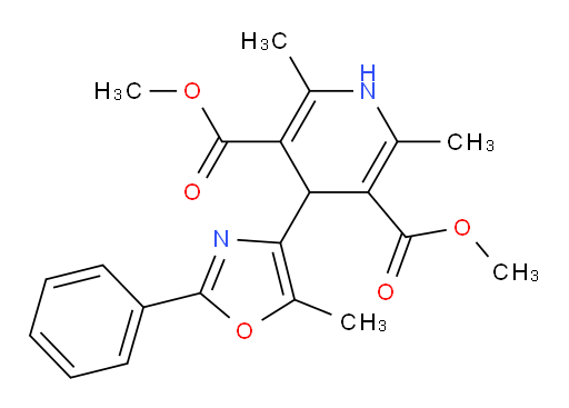 3,5-dimethyl 2,6-dimethyl-4-(5-methyl-2-phenyl-1,3-oxazol-4-yl)-1,4-dihydropyridine-3,5-dicarboxylate