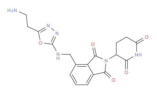 4-({[5-(2-aminoethyl)-1,3,4-oxadiazol-2-yl]amino}methyl)-2-(2,6-dioxopiperidin-3-yl)-2,3-dihydro-1H-isoindole-1,3-dione