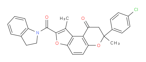 11-(4-chlorophenyl)-4-(2,3-dihydro-1H-indole-1-carbonyl)-3,11-dimethyl-5,10-dioxatricyclo[7.4.0.0,2,6]trideca-1,3,6,8-tetraen-13-one