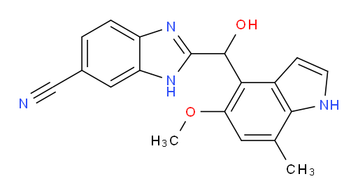 2-[hydroxy(5-methoxy-7-methyl-1H-indol-4-yl)methyl]-1H-1,3-benzodiazole-6-carbonitrile