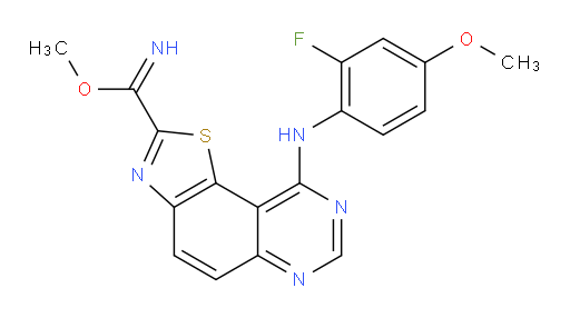 methyl 9-[(2-fluoro-4-methoxyphenyl)amino]-[1,3]thiazolo[5,4-f]quinazoline-2-carboximidate