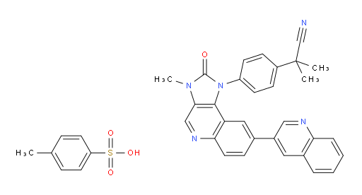 2-methyl-2-{4-[3-methyl-2-oxo-8-(quinolin-3-yl)-1H,2H,3H-imidazo[4,5-c]quinolin-1-yl]phenyl}propanenitrile, 4-methylbenzene-1-sulfonic acid